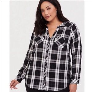 Torrid button up plaid top